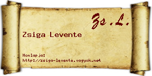 Zsiga Levente névjegykártya
